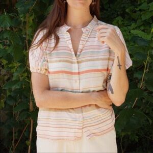 Ace & Jig Multicolor Striped Top. Size Small